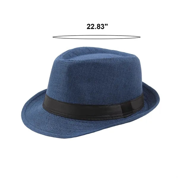 Straw Fedora Hat Panama Trilby Sun Cap