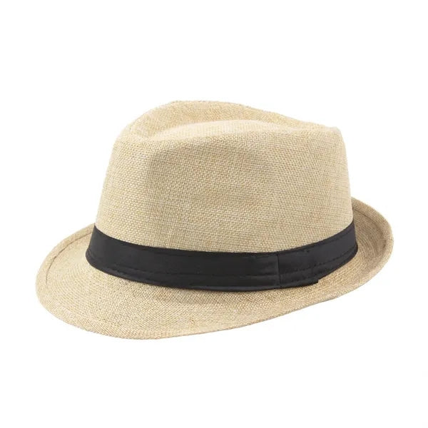 Straw Fedora Hat Panama Trilby Sun Cap