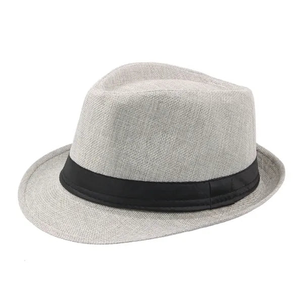 Straw Fedora Hat Panama Trilby Sun Cap