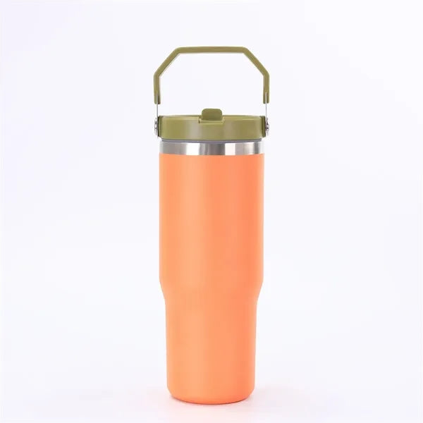 30oz Stainless Steel Insulated Mug with Straw & Handle
