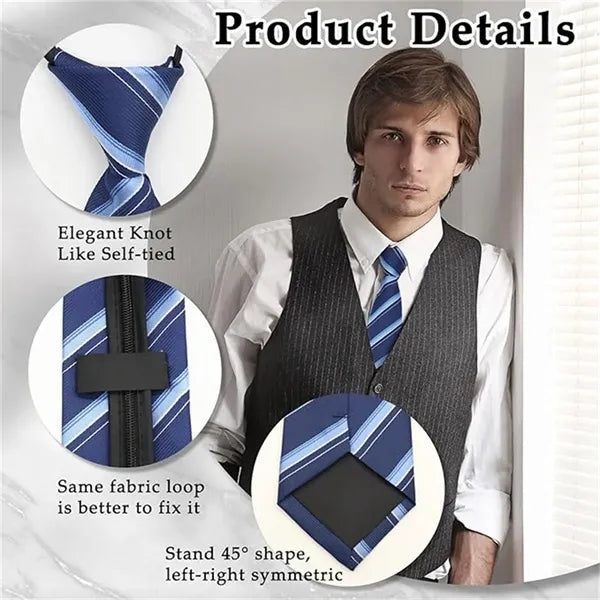 Zipper Pre Tied Ties for Men