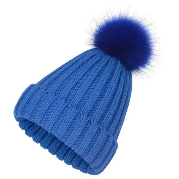 Winter Ribbed Knit Cuffed Beanie