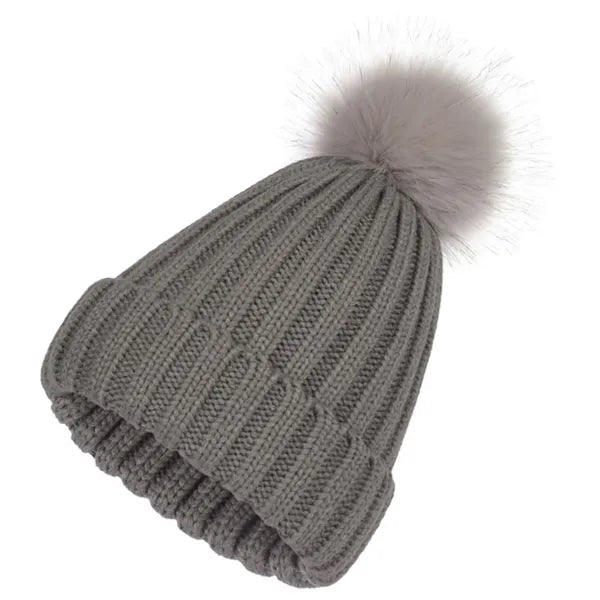 Winter Ribbed Knit Cuffed Beanie