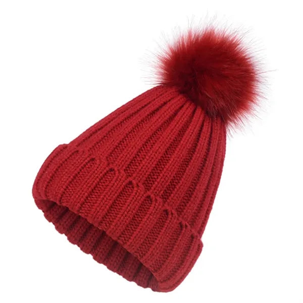 Winter Ribbed Knit Cuffed Beanie