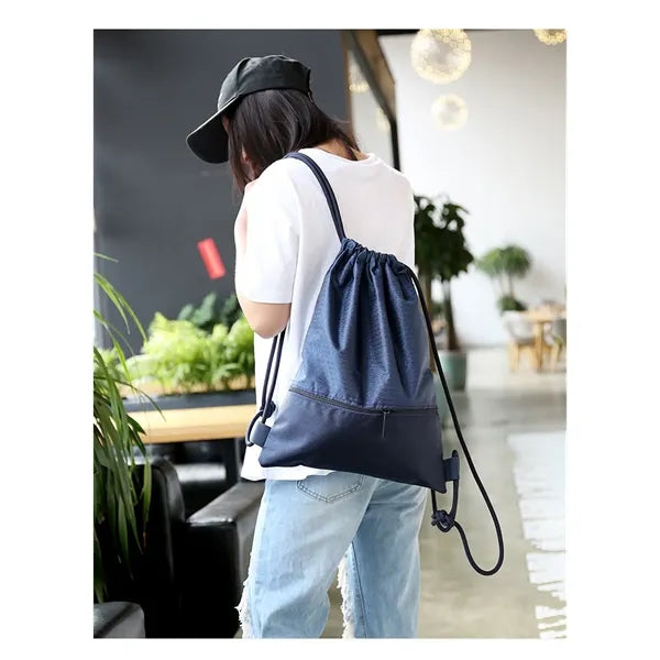 Premium Football Shape Large Drawstring Backpack