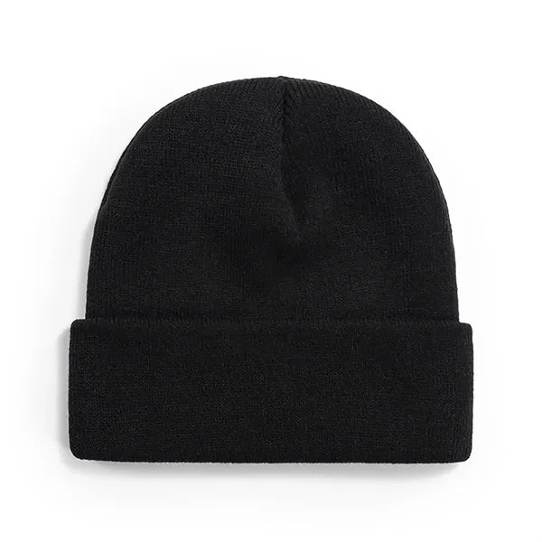 Embroidered Rolled Brim Knitted Beanie Ski Hat