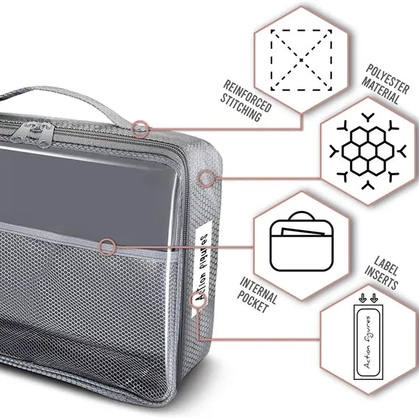 Portable PVC Zipper Mesh Storage Bag