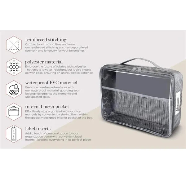 Portable PVC Zipper Mesh Storage Bag