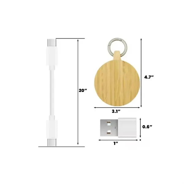 6 In 1 Bamboo Storage Box Fast Charging Data Cable