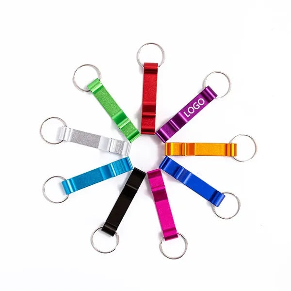 2-in-1 Mini Aluminum Metal Beer Soda Bottle Opener Keychain