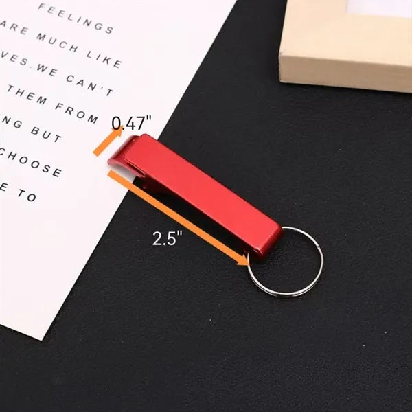 2-in-1 Mini Aluminum Metal Beer Soda Bottle Opener Keychain
