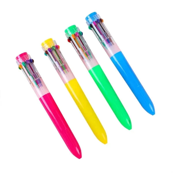 10 in 1 Multicolor Retractable Ballpoint Pen