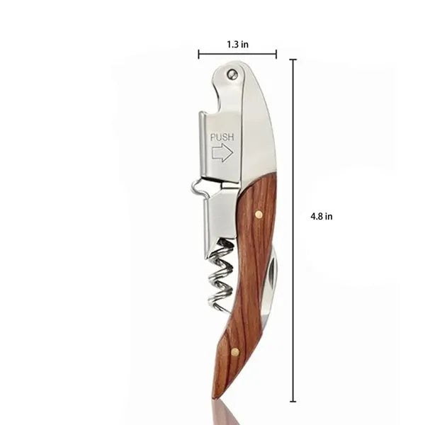 Multi-Function Red Wine Bottle Opener Stainless Steel Wood