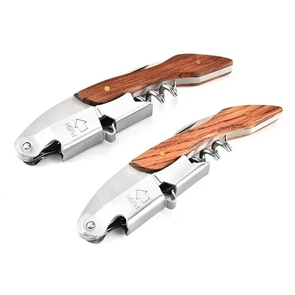 Multi-Function Red Wine Bottle Opener Stainless Steel Wood