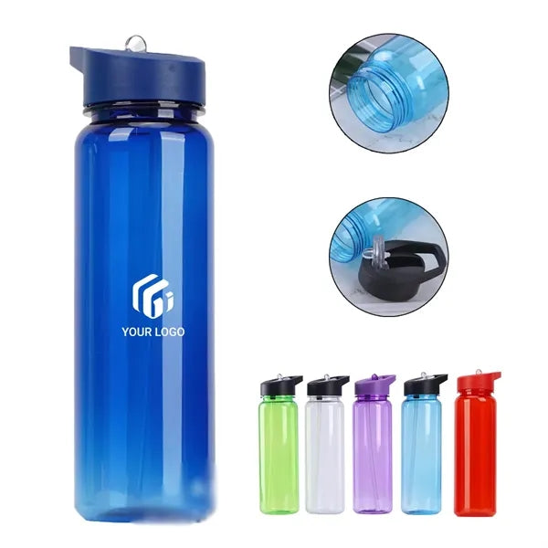 Large Capacity Sports Plastic Water Bottle with Straw