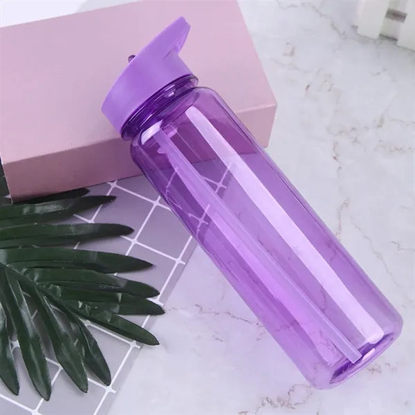 Large Capacity Sports Plastic Water Bottle with Straw