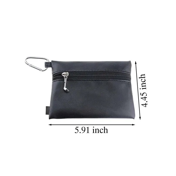 Portable Professional Zippered Golf Tee Pouch with Carabiner
