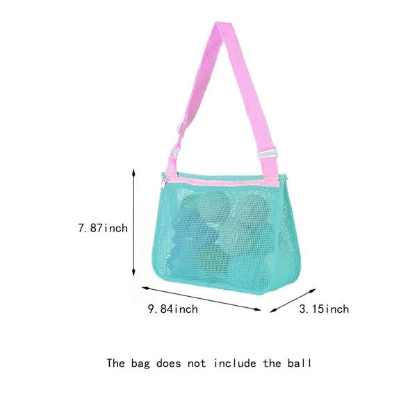 Colorful foldable travel beach swimming toy storage mesh bag