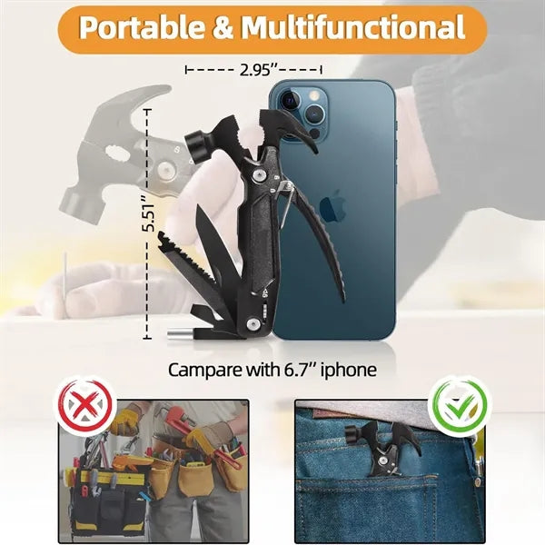 15 in 1 Outdoor Camping Hammer Multitool