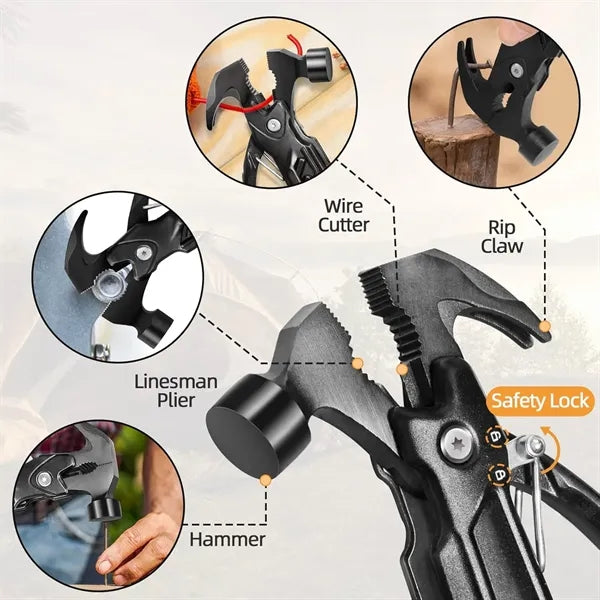 15 in 1 Outdoor Camping Hammer Multitool