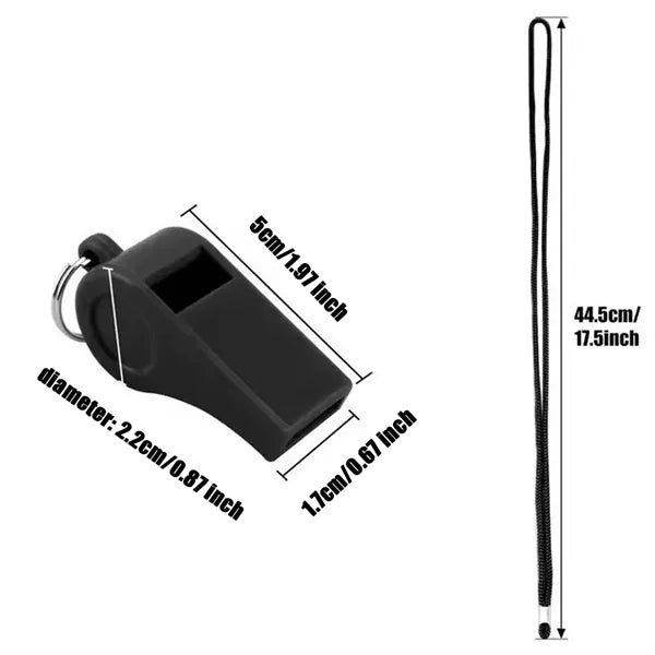 Plastic Sports Whistles with Lanyard