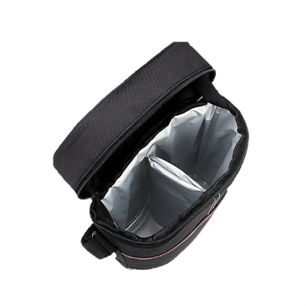Insulated 2 Bottle Wine Cooler Tote Leather Trim Travel Bag