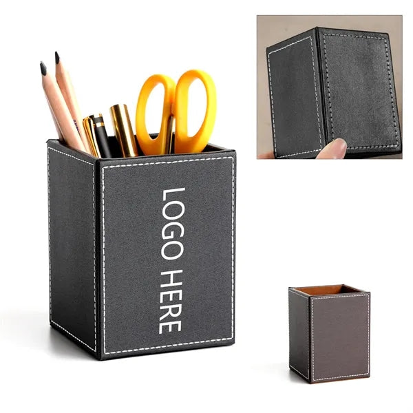 Leather Pen Holder Custom Desktop Organizer