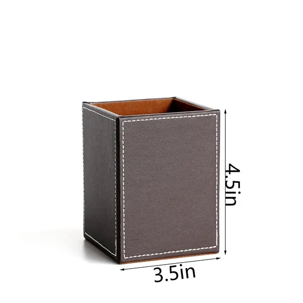 Leather Pen Holder Custom Desktop Organizer