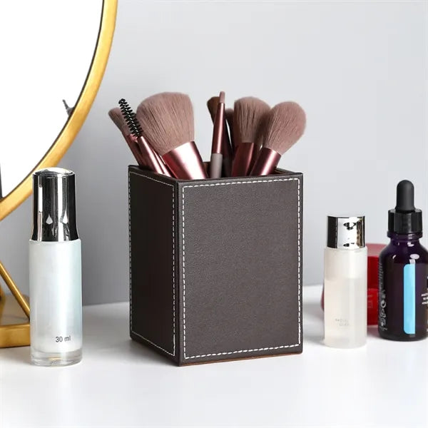 Leather Pen Holder Custom Desktop Organizer