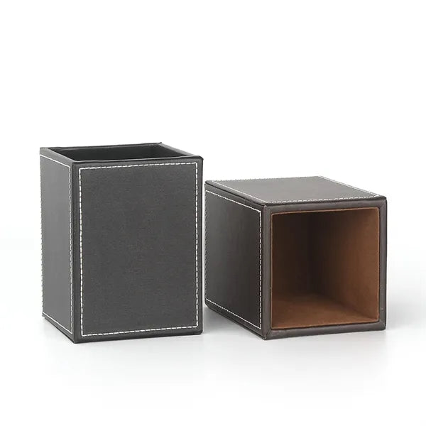 Leather Pen Holder Custom Desktop Organizer