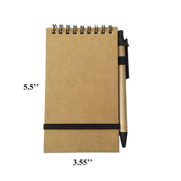 Mini Pocket Size Spiral Notebook With Blank Page And Pen