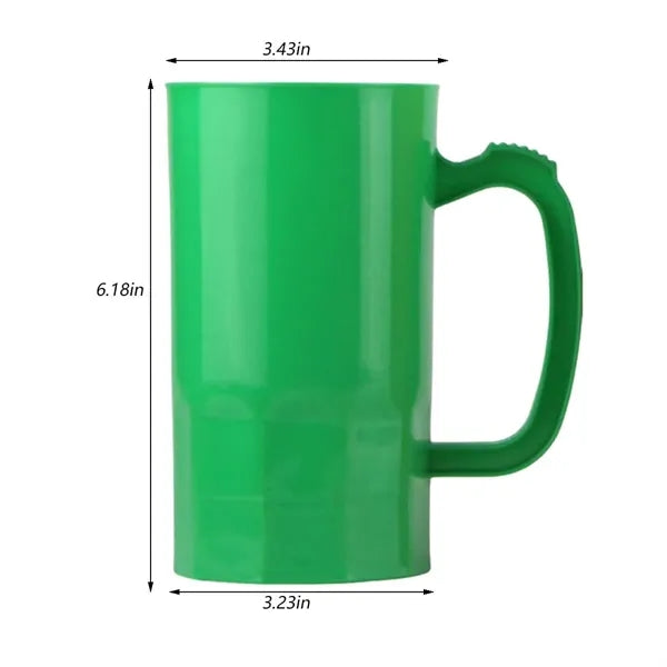 Large multi color parties gift plastic beer mugs with handle
