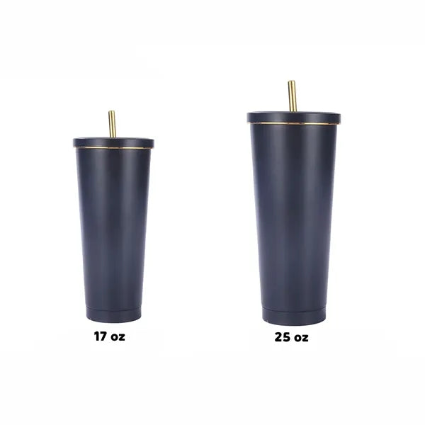 Stainless Steel Vacuum Insulated Tumbler With Straw Lid