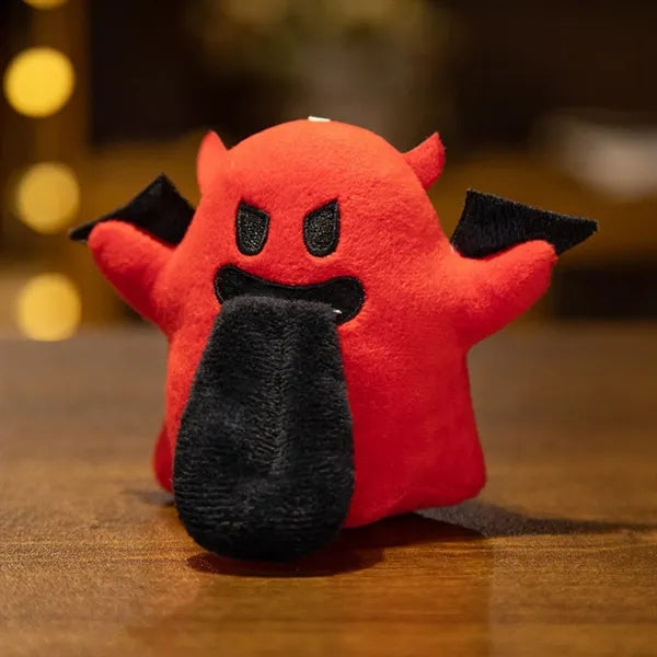 Plush Keychain Charm With Embroidery