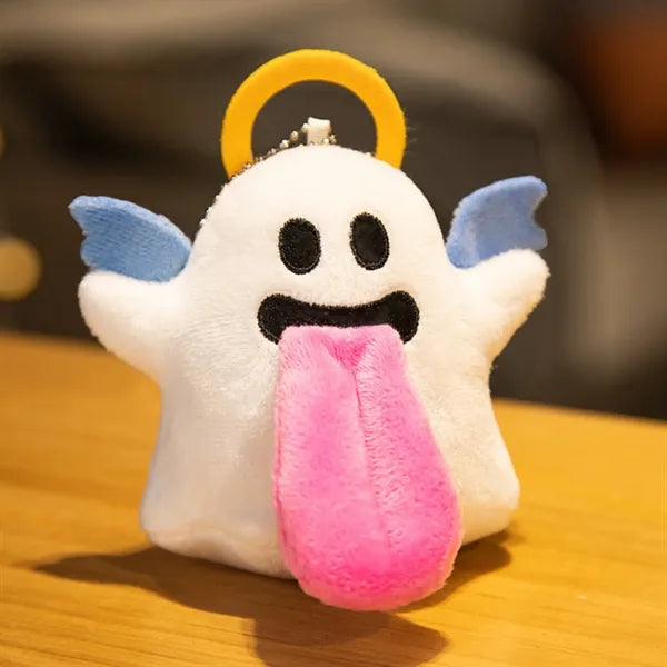 Plush Keychain Charm With Embroidery