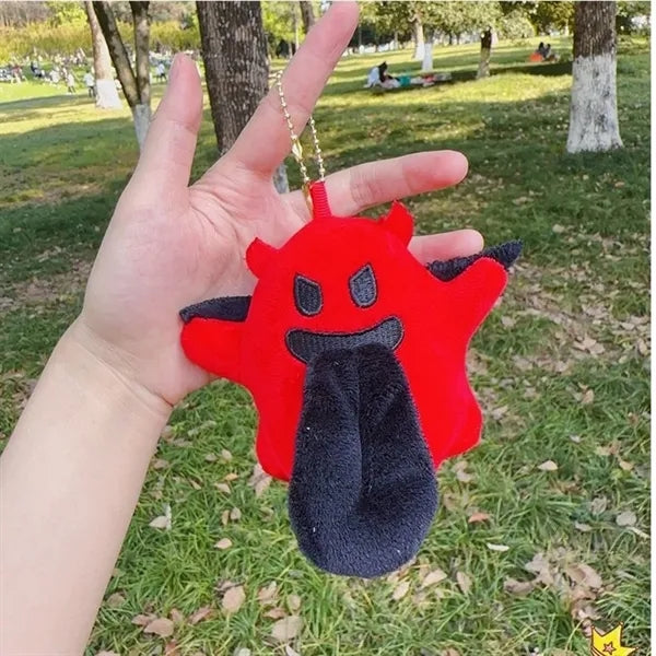 Plush Keychain Charm With Embroidery