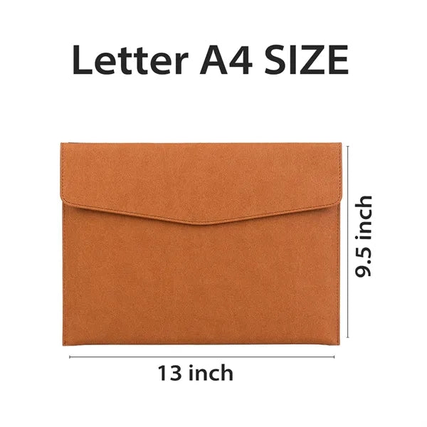 Magnetic PU Leather Envelope Document Folder A4 Letter Size