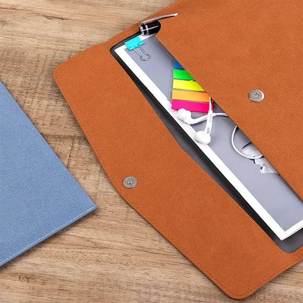 Magnetic PU Leather Envelope Document Folder A4 Letter Size