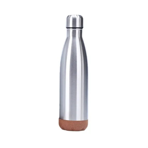 16 Oz Stainless Steel Water Bottle With Cork Bottom