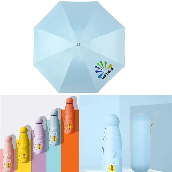Compact Portable Sunshade Umbrella with Capsule Case