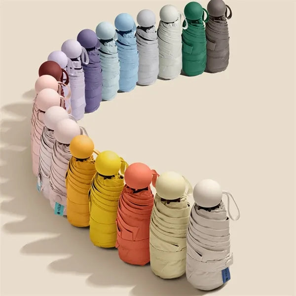 Compact Portable Sunshade Umbrella with Capsule Case