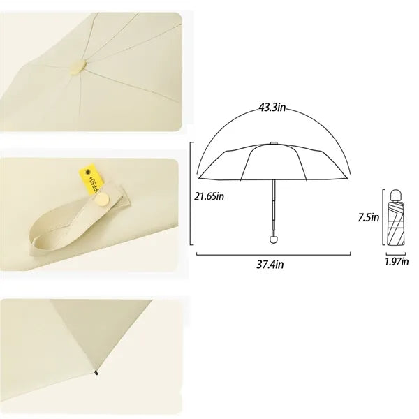 Compact Portable Sunshade Umbrella with Capsule Case