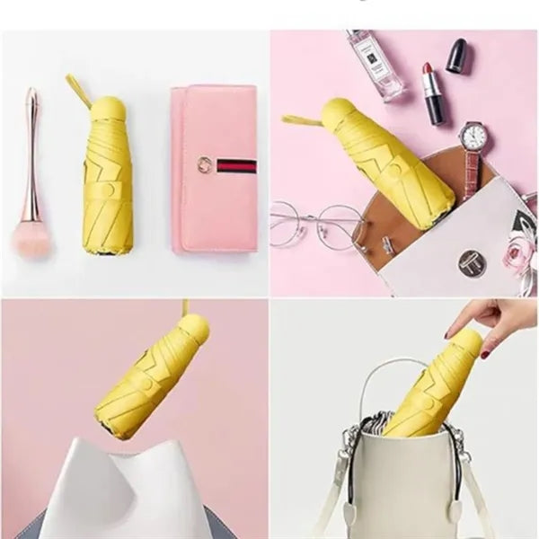Compact Portable Sunshade Umbrella with Capsule Case