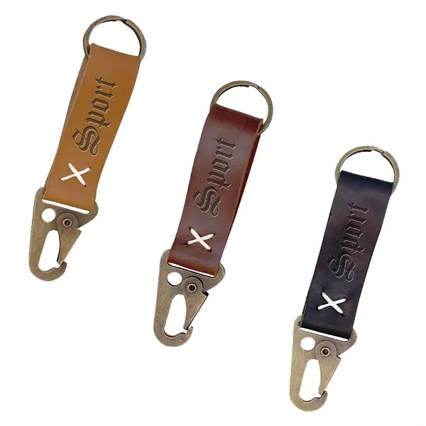 Leather Keychain with Carabiner