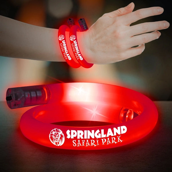 11" Coil Tube Bracelets w/Flashing LED Lights