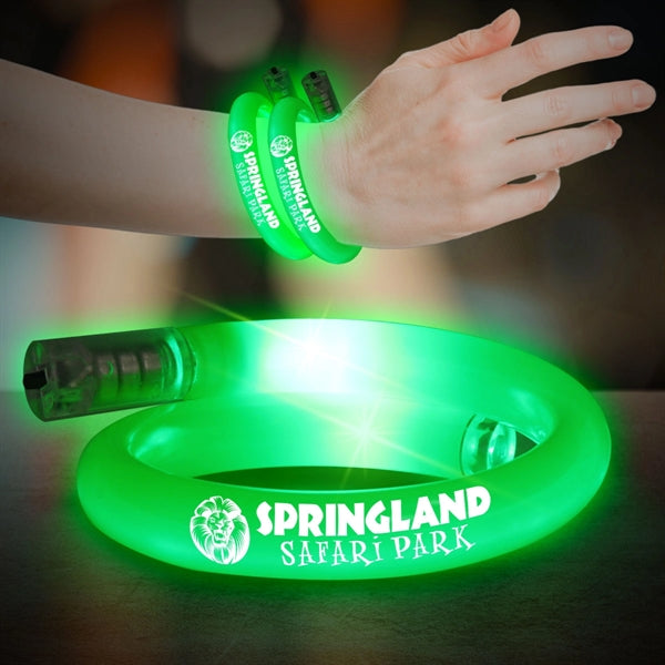 11" Coil Tube Bracelets w/Flashing LED Lights