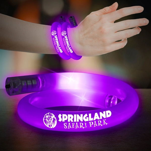 11" Coil Tube Bracelets w/Flashing LED Lights