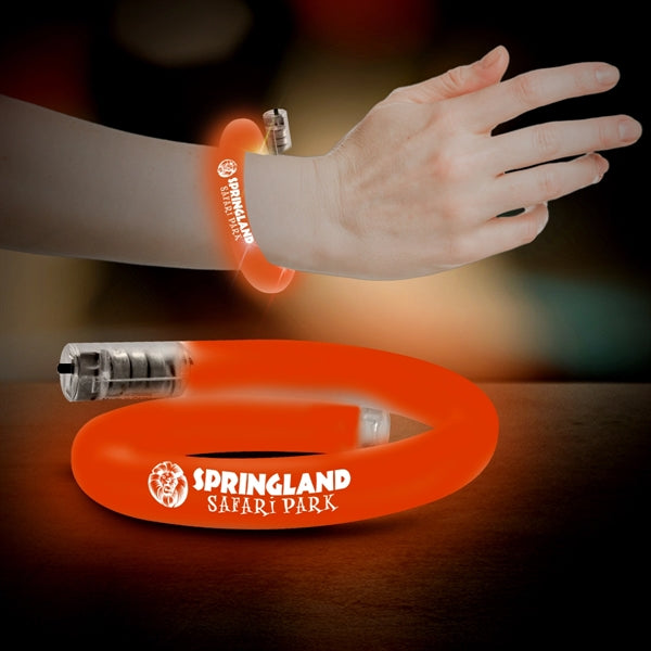 11" Coil Tube Bracelets w/Flashing LED Lights