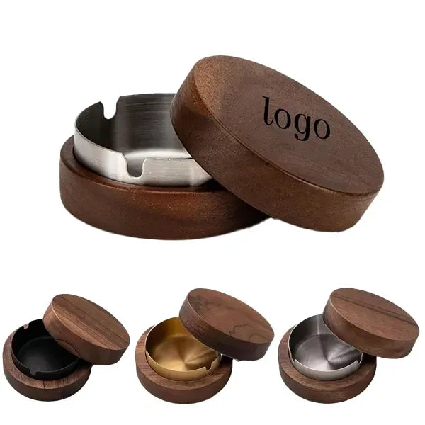 Wood Cigarette Elegant Retro Stainless Steel Ashtrays