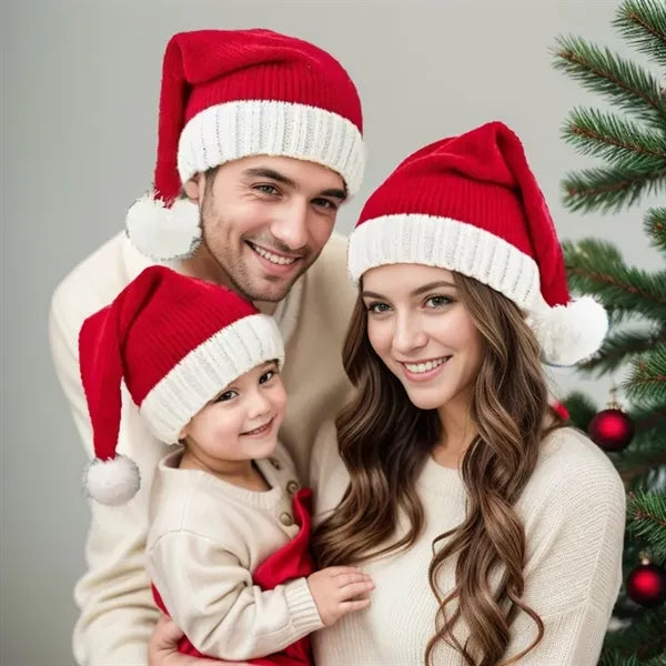 Winter Christmas Knitted Pom Santa Claus Beanie Hat